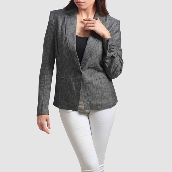 OLGYN Jackets & Blazers - OLGYN Magnolia Single Breasted Dark Gray Blazer